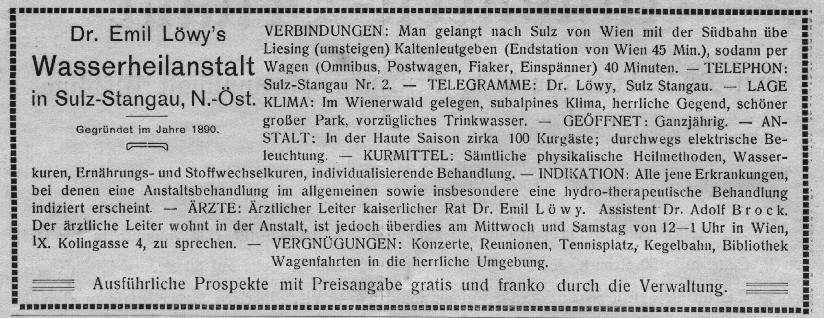 Wasserheilanstalt Dr. L�wy, Sulz